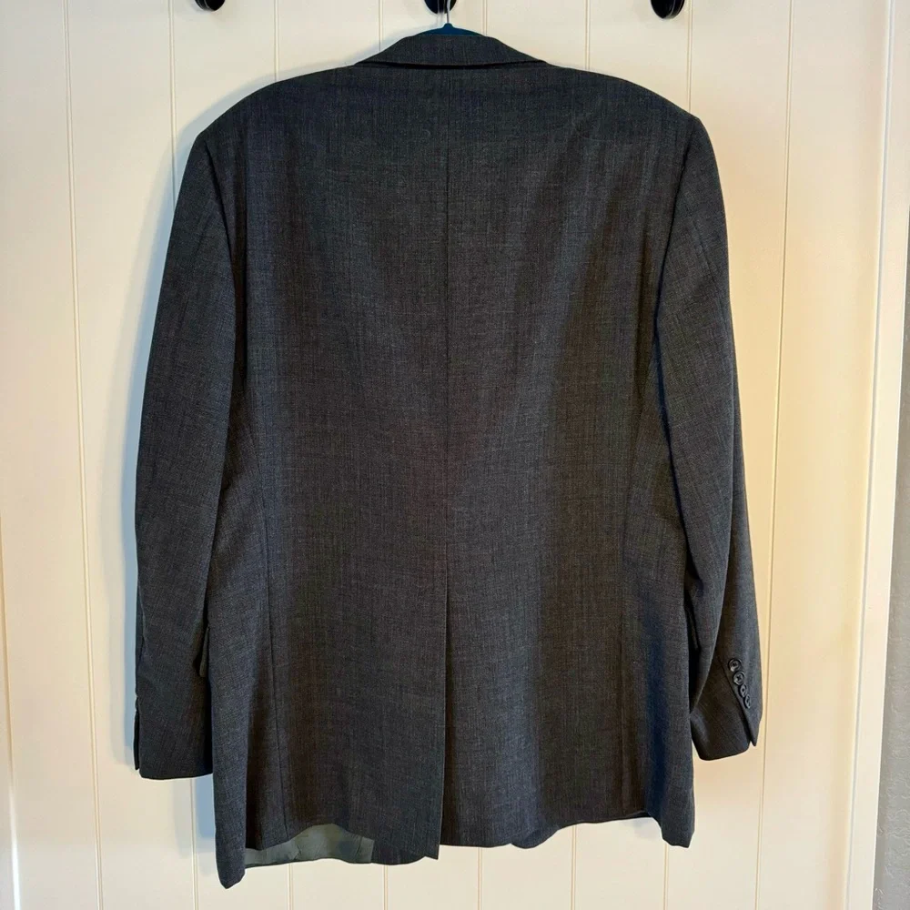 Vintage DAKS London Wool Tattersall Pattern‎ Grey Gray Blazer Sport Coat 42R